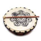 Chakra Flower Drum with Sticks ~ 25cm