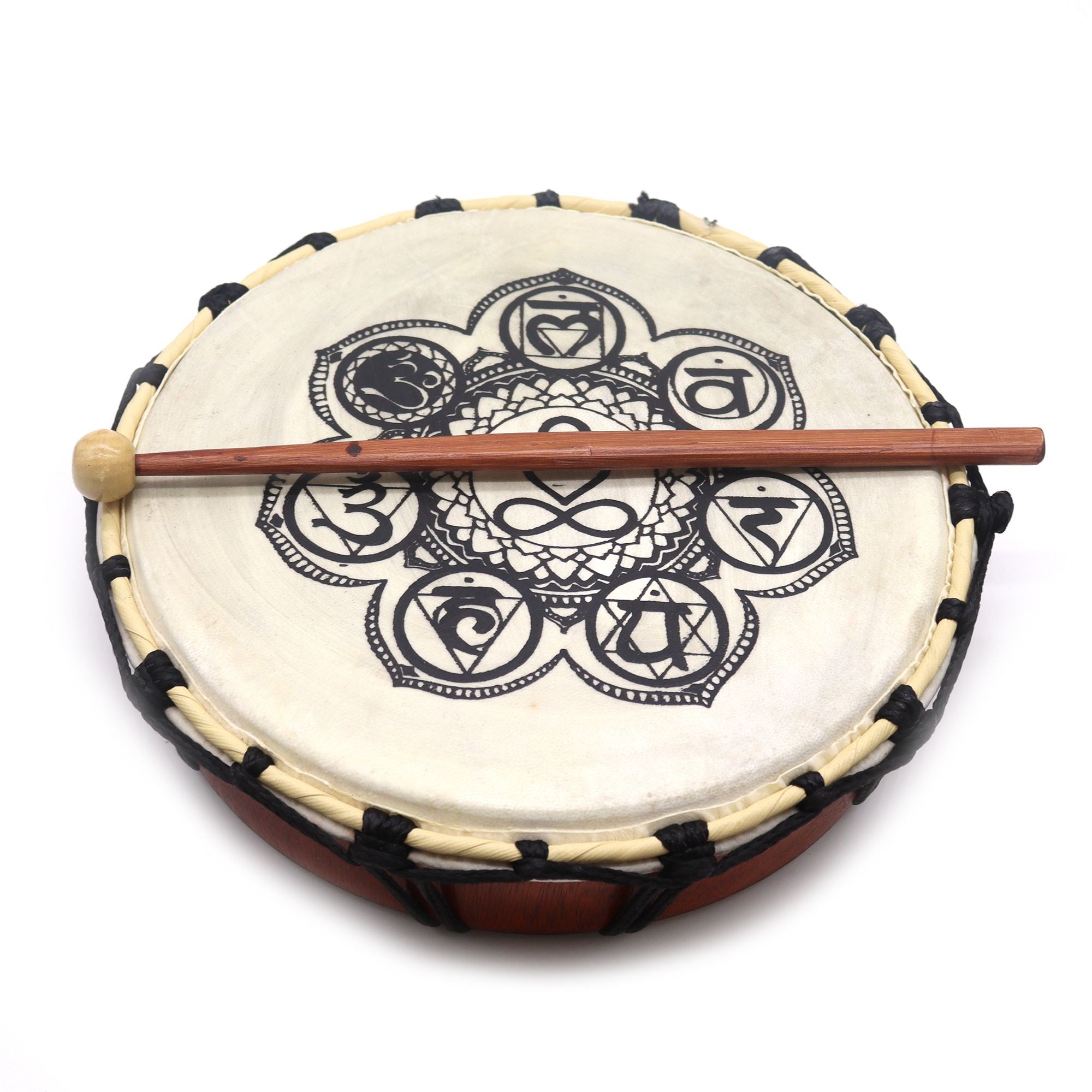 Chakra Flower Drum with Sticks ~ 25cm