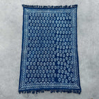 Handmade Indigo Chhota Flower Throw ~ 170x120cms