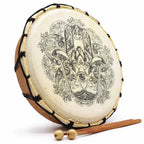 Shamanic Hamsa Drum with Two Sticks ~ 30cm