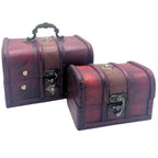 Treasure Chests in Natural Maroon ~ Set of 2