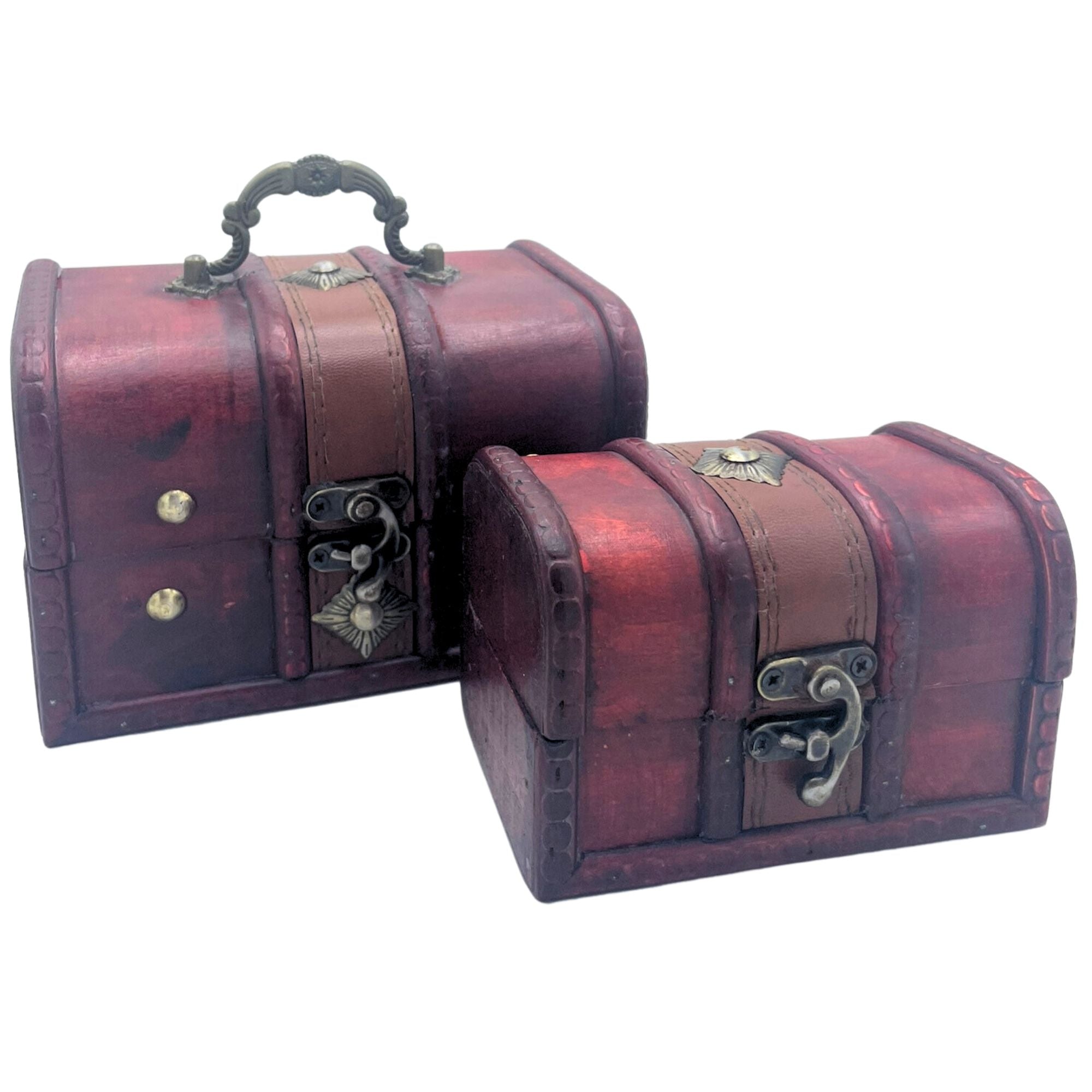 Treasure Chests in Natural Maroon ~ Set of 2