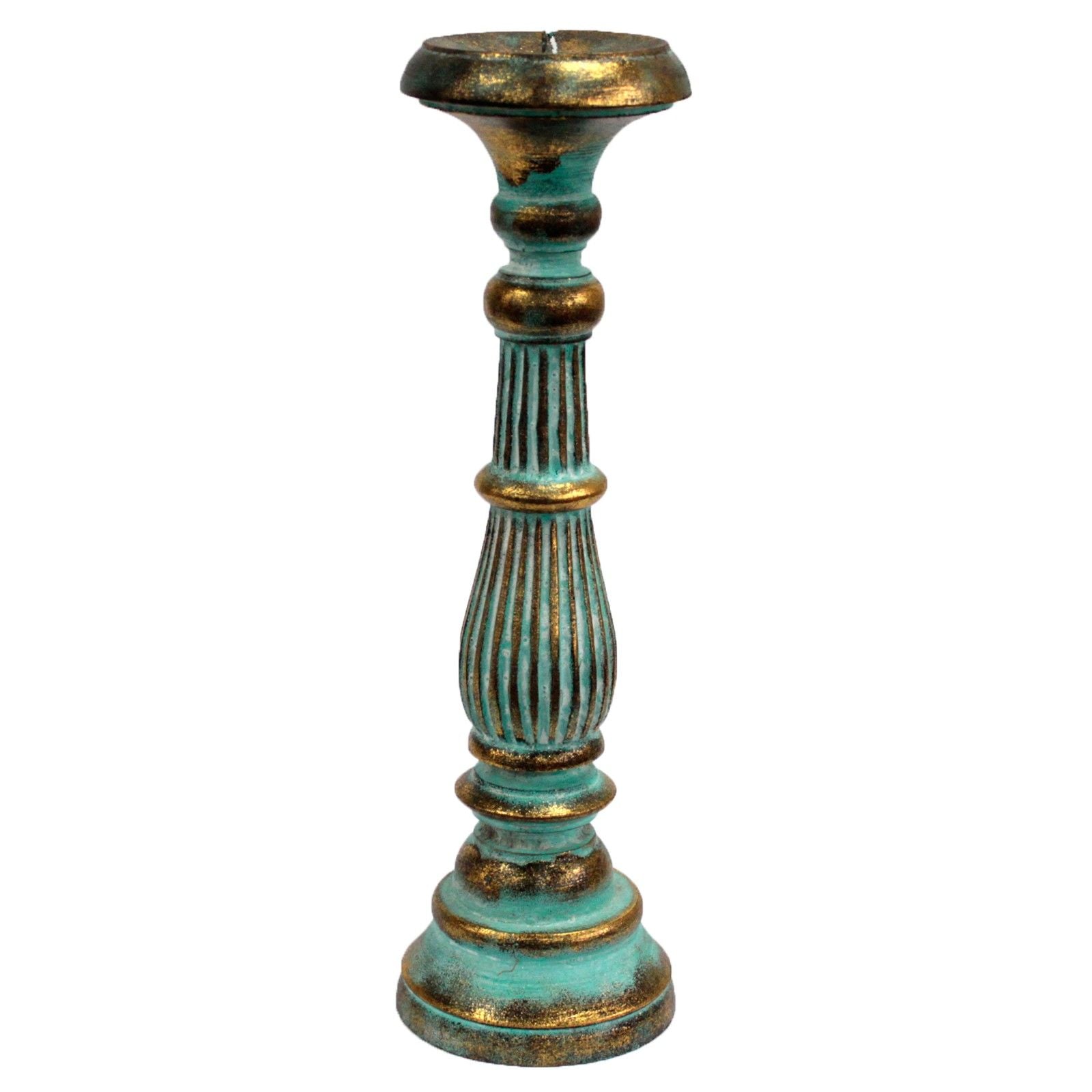 Turquoise & Gold Candlestick Stand ~ Large