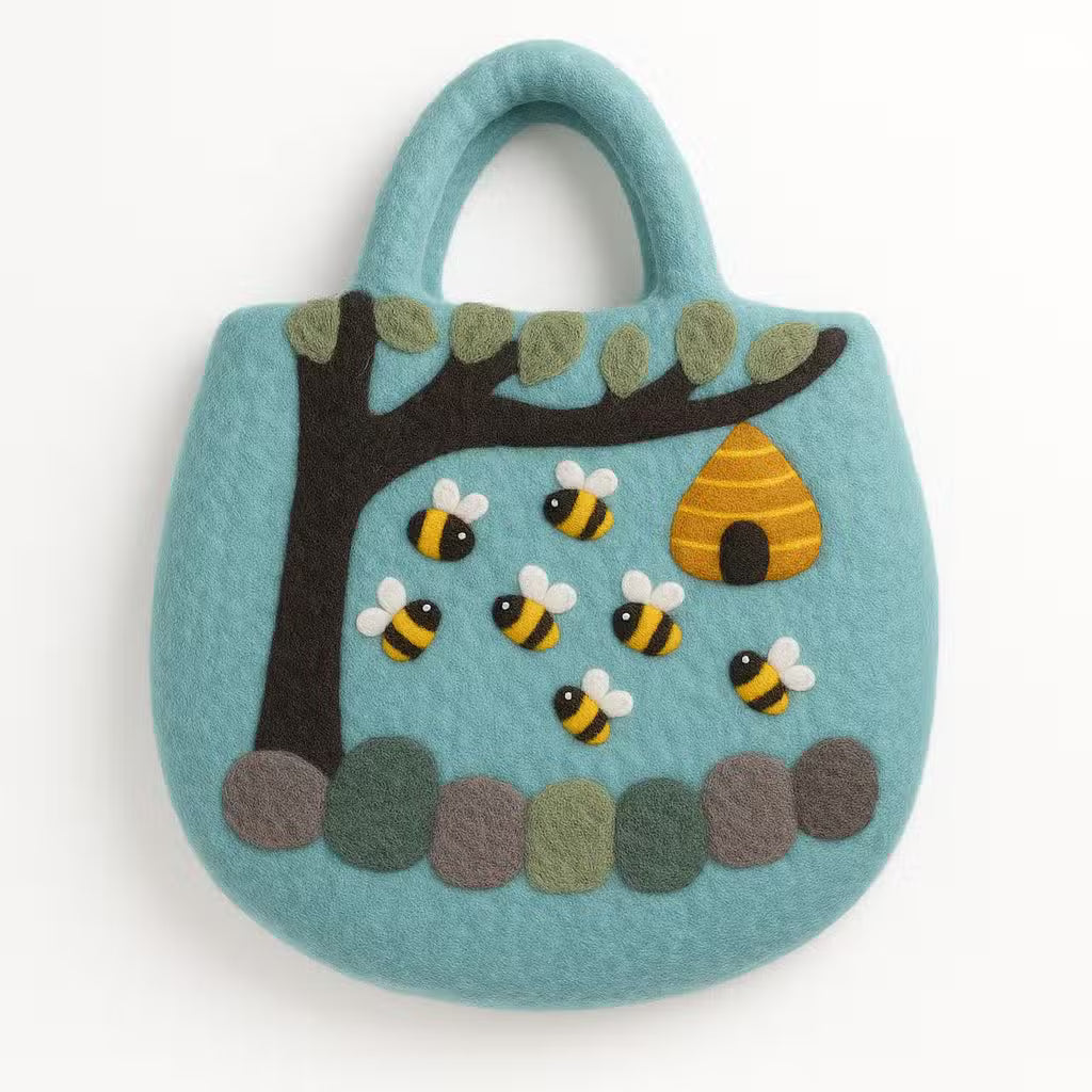 Ancient Wisdom Felted Wool Fairytale Clutch Bags