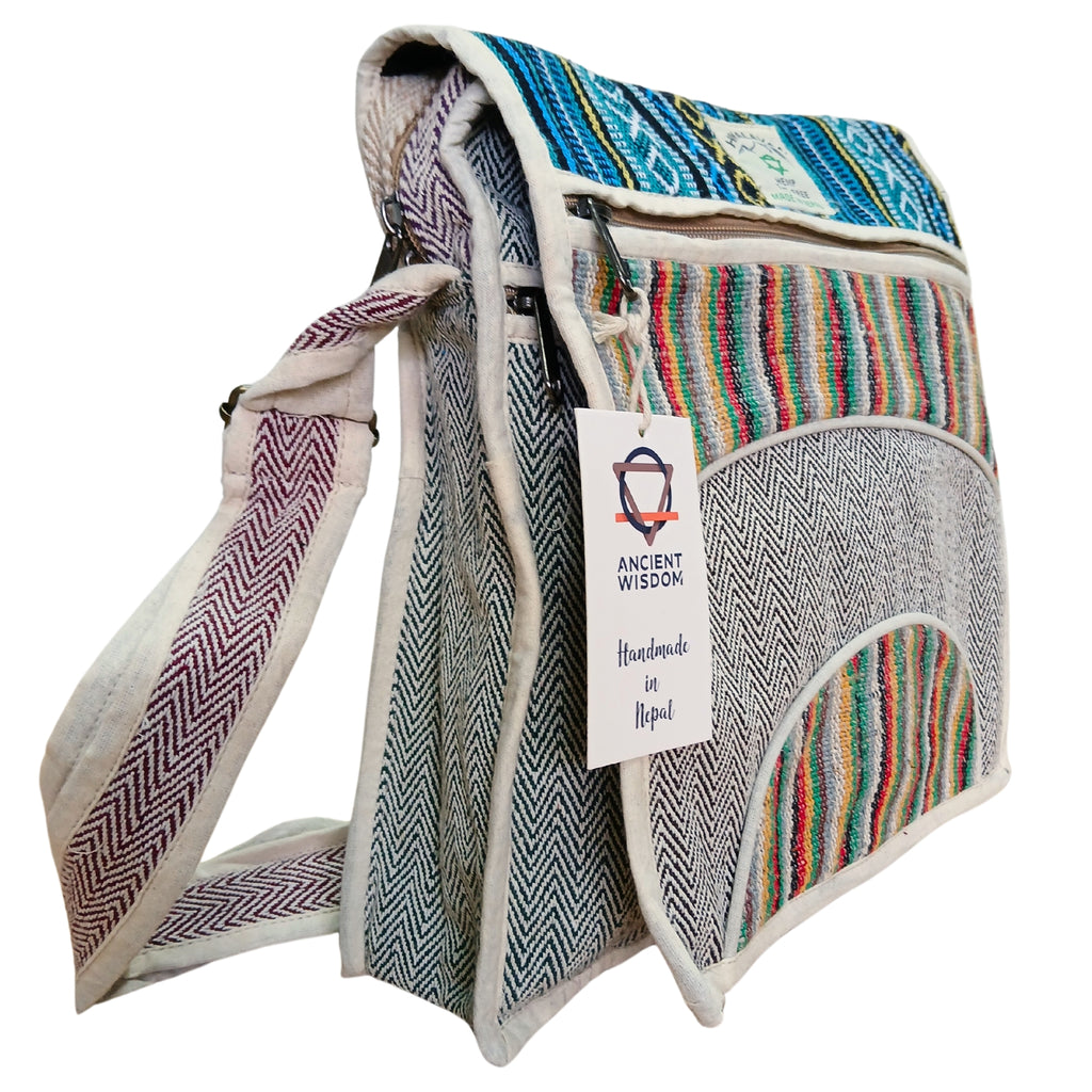 Handmade Nepalese Hemp Laptop Messenger Bag