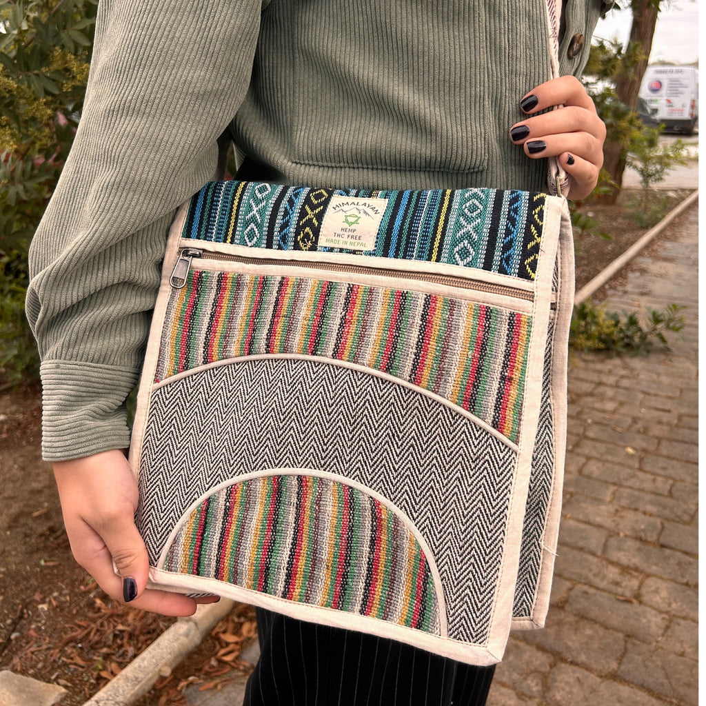 Handmade Nepalese Hemp Laptop Messenger Bag