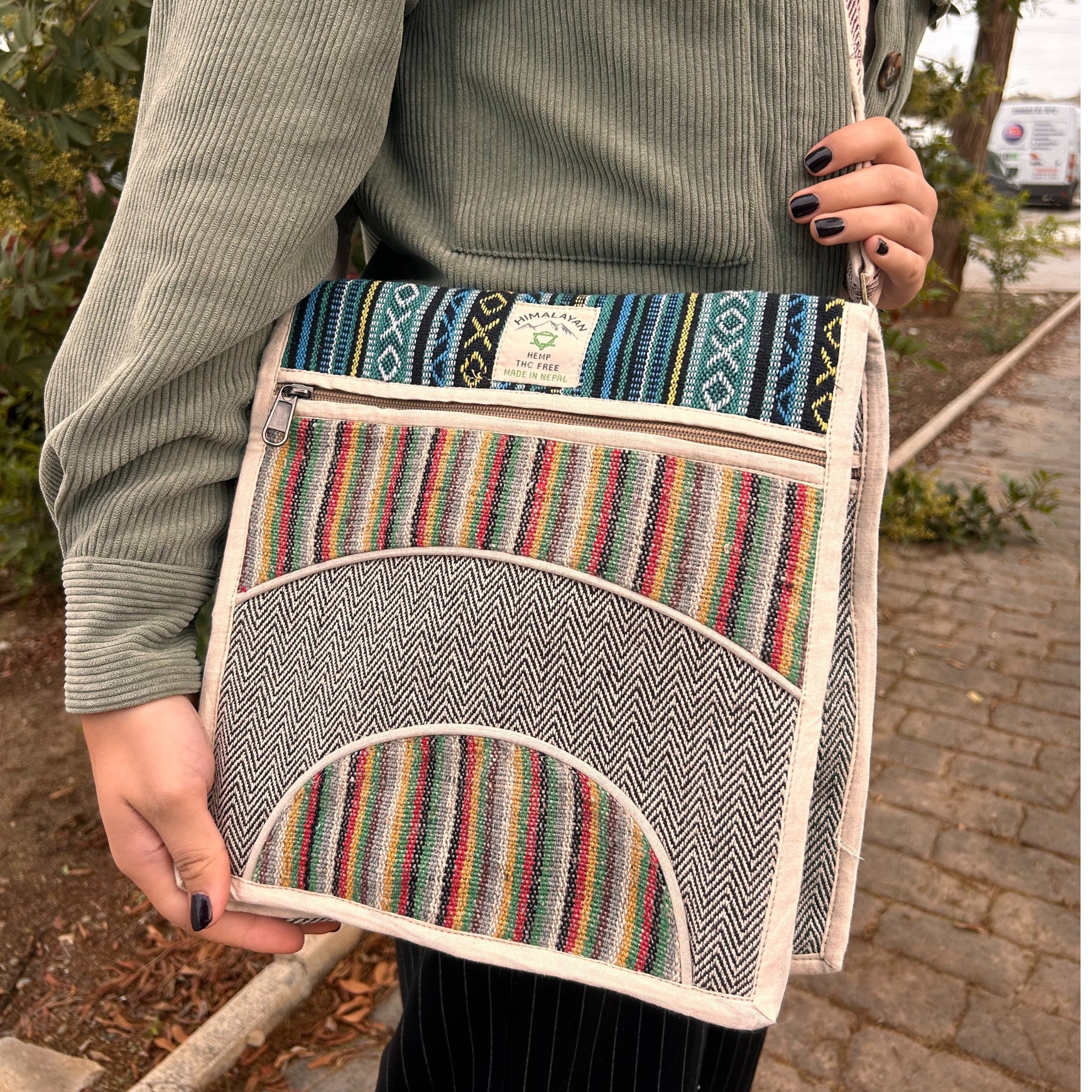 Handmade Nepalese Hemp Laptop Messenger Bag