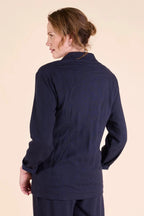 Nomads Fluid Linen Bend Suit 2pc - Navy