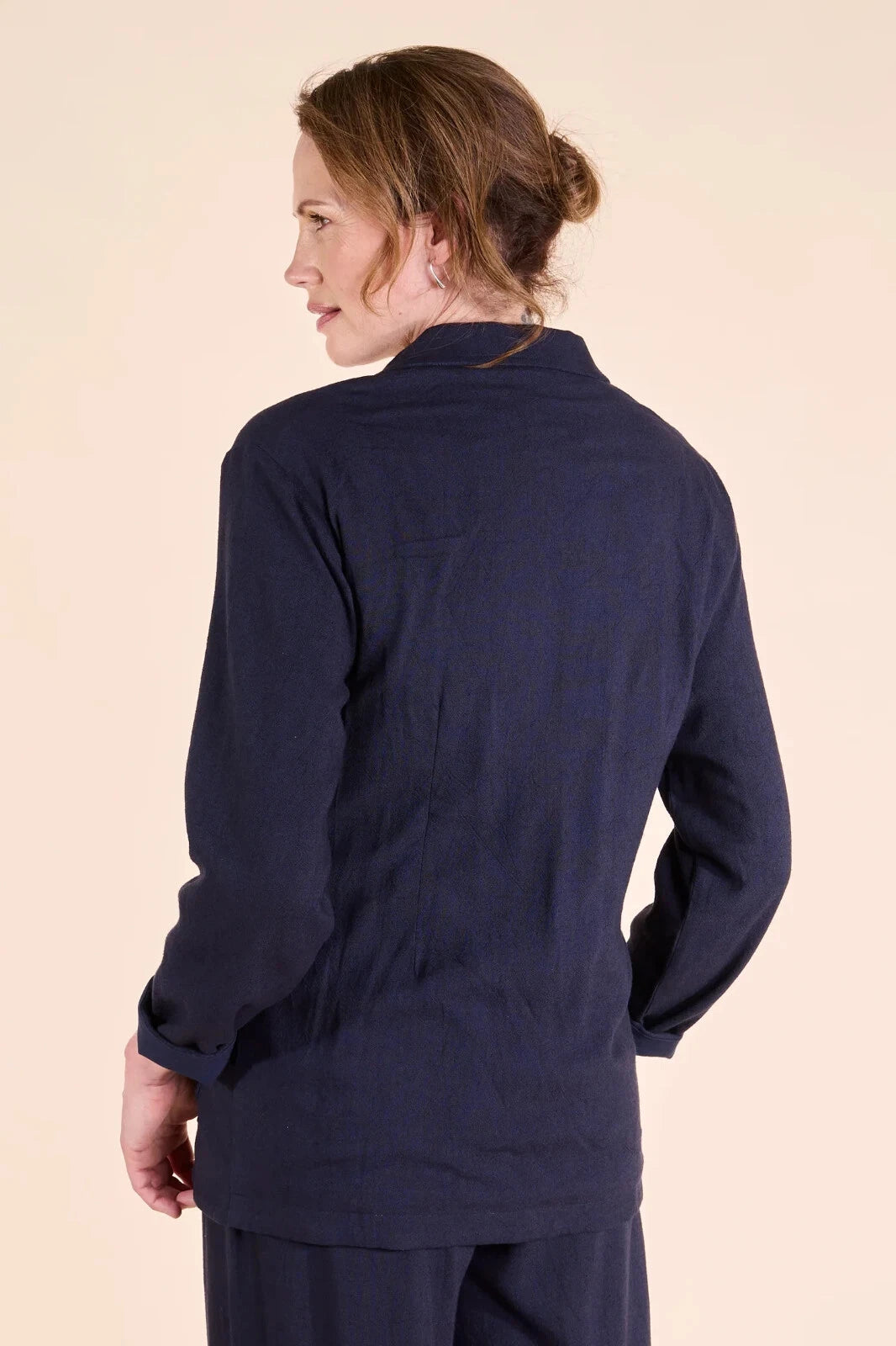 Nomads Fluid Linen Bend Suit 2pc - Navy